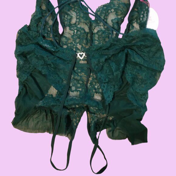 One Piece Criss-Cross Backless Mini Babydoll Teddy Lingerie with Cut Out - Picture 6 of 6